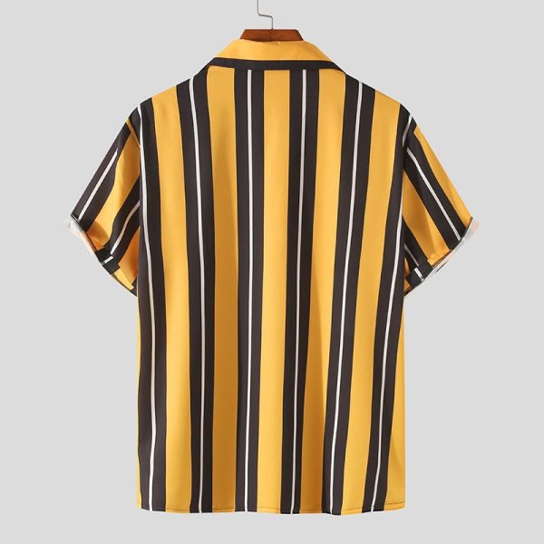⁦Soft Shirts For Men Shirt Mens Summer Streetwear Casual⁩ - الصورة ⁦4⁩