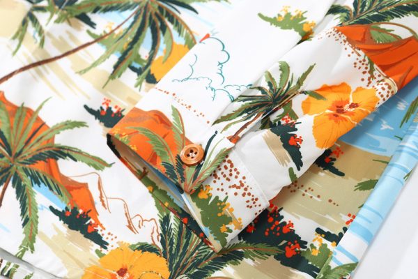 ⁦Thai Style Floral Shirt Men And Women Trendy Shirts⁩ - الصورة ⁦6⁩