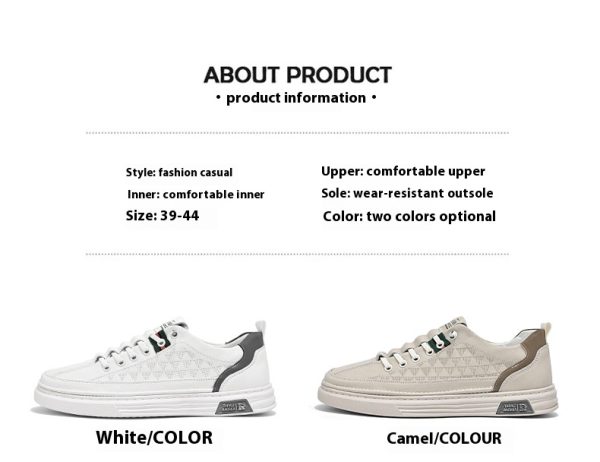 ⁦Men's Breathable Soft Soled Flats Leather Shoes⁩ - الصورة ⁦6⁩