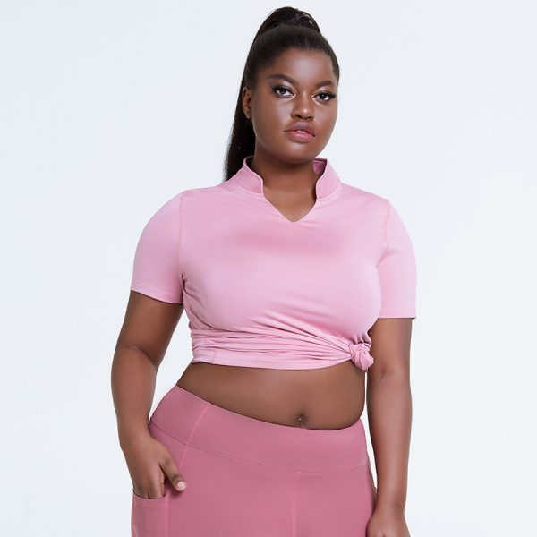 ⁦Sports Blouses T-shirts Women's Yoga Wear Loose And Breathable Short Sleeves Running Tops Fitness Clothes⁩ - الصورة ⁦4⁩