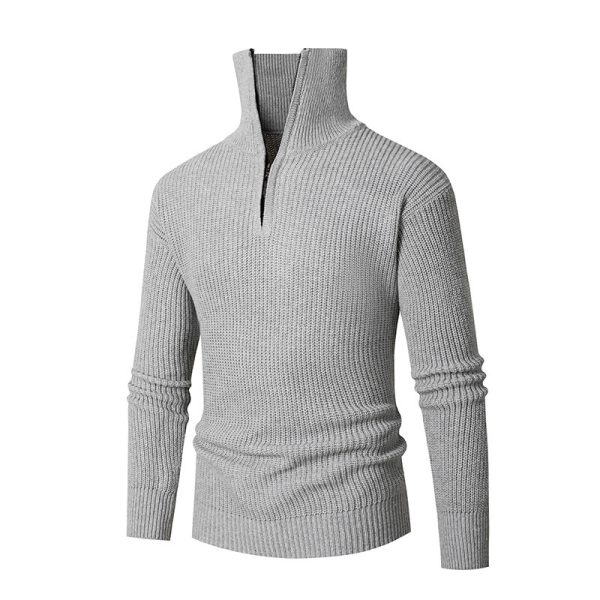 ⁦Fall Winter Men Thermal Slim Fit Base Sweater Shirts Leisure⁩ - الصورة ⁦3⁩