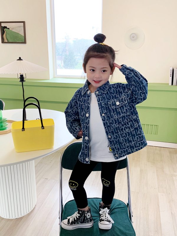 ⁦Girls' Jackets, Children's Clothing, Girls' Baby Denim Jackets⁩ - الصورة ⁦2⁩