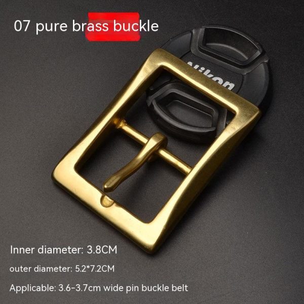 ⁦Casual Men Solid Brass Belt Buckle Accessories⁩ - الصورة ⁦5⁩