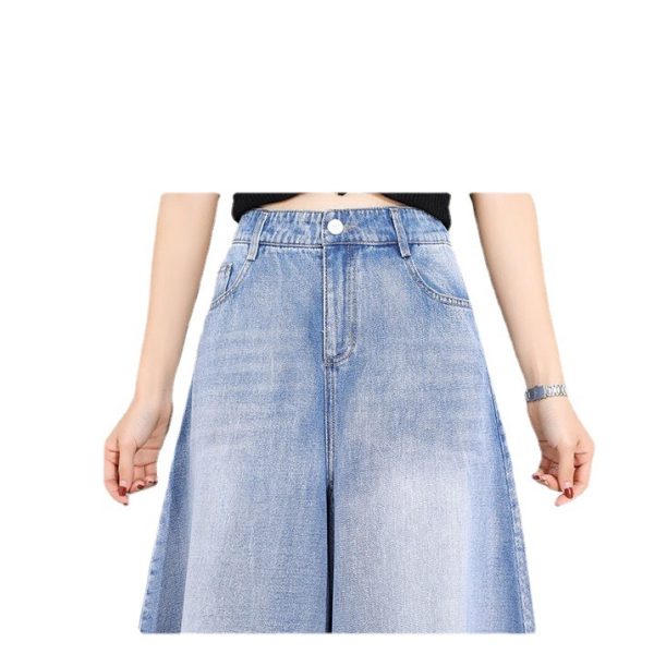 ⁦Drop Wide Leg Jeans Skirt Women⁩ - الصورة ⁦6⁩