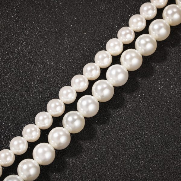 ⁦Simple Cross 8-10mm Pearl Necklace Trendy Accessories For Men And Women⁩ - الصورة ⁦3⁩