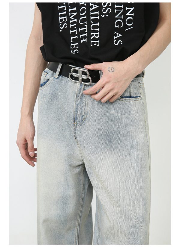 ⁦American Retro Washed Straight Jeans Men⁩ - الصورة ⁦6⁩