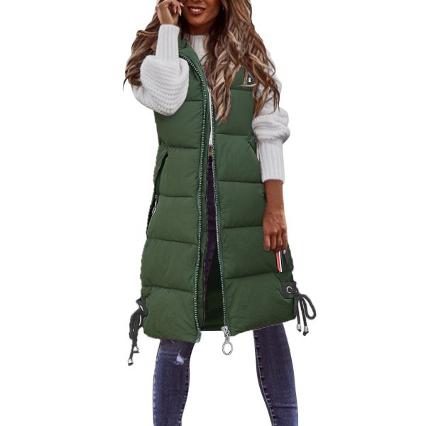 ⁦Women's Casual Mid-length Cotton Clothing Vest Coat⁩ - الصورة ⁦5⁩