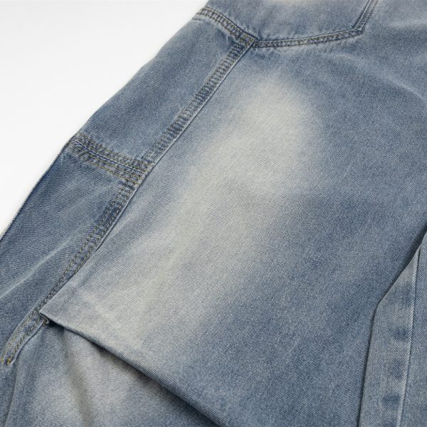 ⁦Distressed Washed Jeans Men And Women⁩ - الصورة ⁦4⁩