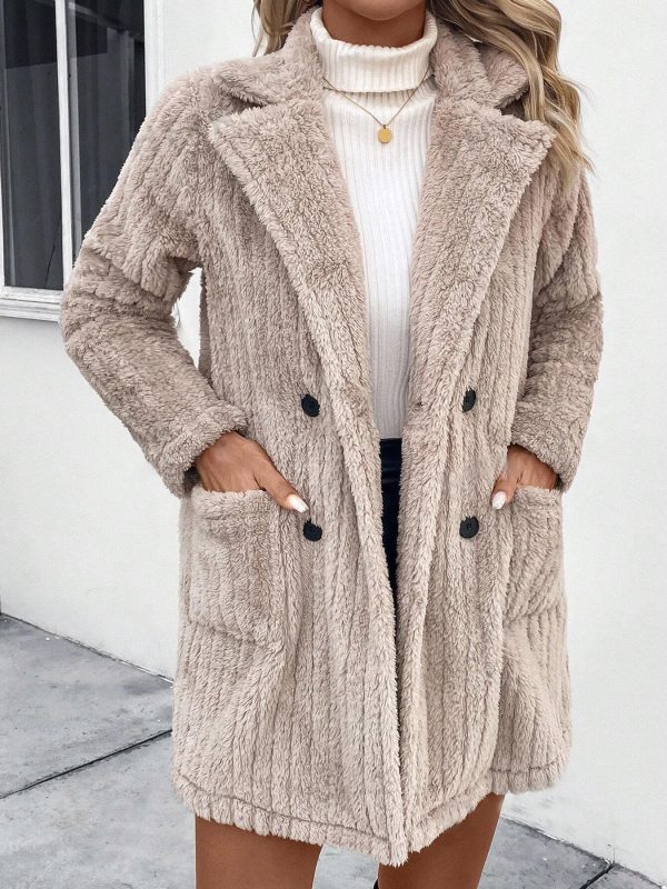 ⁦Double-sided Plush Lapel Cardigan Casual Top Coat⁩ - الصورة ⁦6⁩