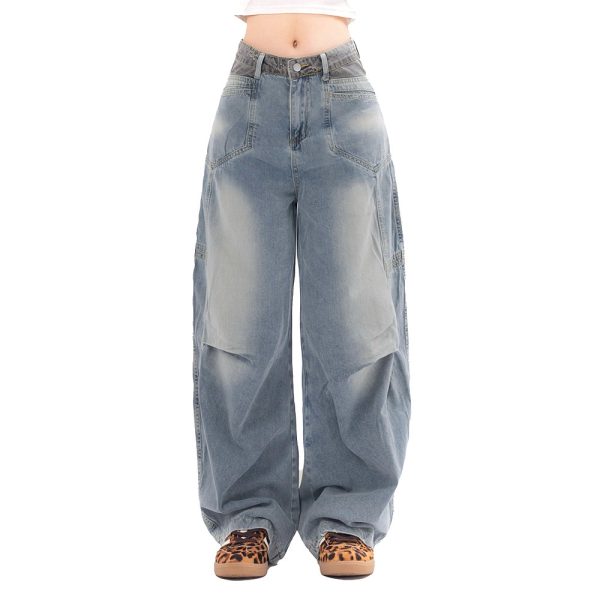 ⁦Distressed Washed Jeans Men And Women⁩ - الصورة ⁦10⁩