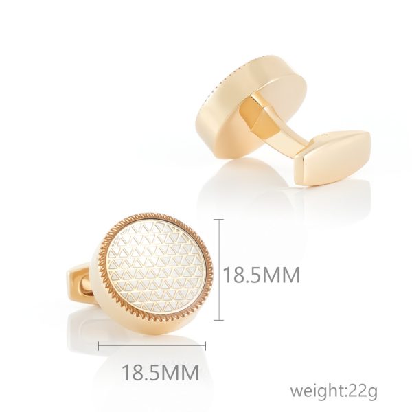 ⁦Round CD Accessories Enamel Cufflinks For Men⁩ - الصورة ⁦6⁩