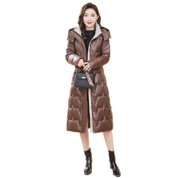 ⁦Down Cotton-padded Coat For Women Long Below The Knee⁩ - الصورة ⁦5⁩