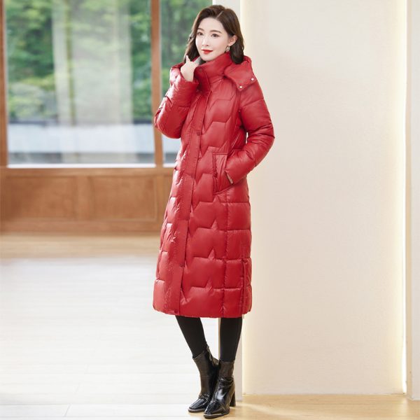⁦Down Cotton-padded Coat For Women Long Below The Knee⁩ - الصورة ⁦2⁩