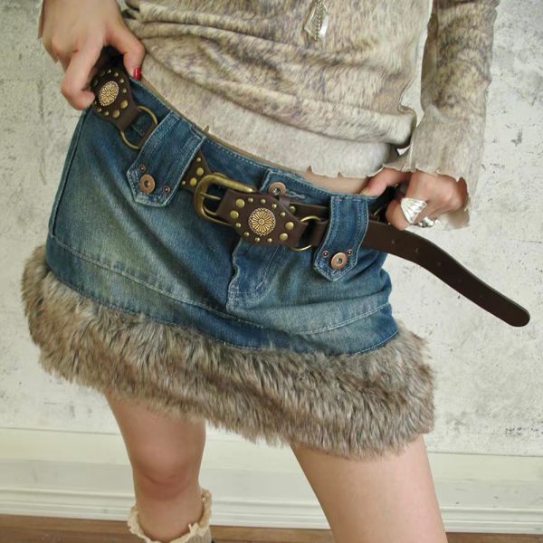 ⁦Vintage Belts For Both Men And Women With Handsome Riveted Metal Buckle Punk Hip Hop Fashion Accessories⁩ - الصورة ⁦8⁩