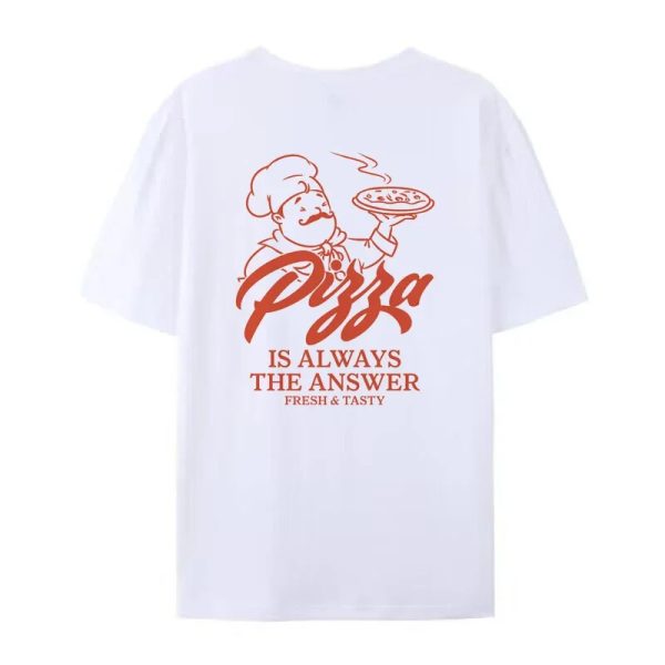 ⁦Women Retro Style Pizza Funny T-shirts⁩ - الصورة ⁦2⁩