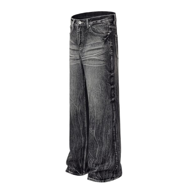 ⁦Water Ripple Straight Jeans For Men⁩ - الصورة ⁦2⁩