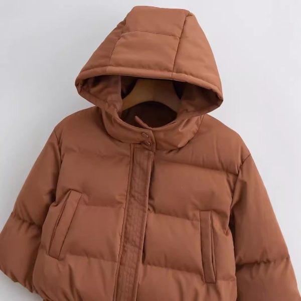 ⁦Autumn New Fashion Casual Simple All-matching Hooded Short Cotton Jacket⁩ - الصورة ⁦2⁩