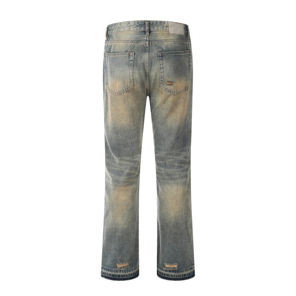 ⁦Fashion American Washed Yellow Jeans Men⁩ - الصورة ⁦2⁩