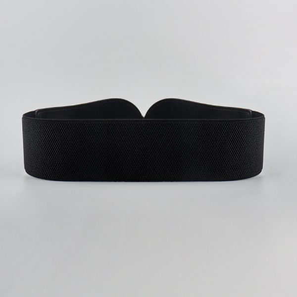 ⁦New Autumn Winter PU Elastic Belt For Women Simple Matching Coffee Color Black Decorative Waist Cover Coat Fashion Elegant Accessories⁩ - الصورة ⁦5⁩