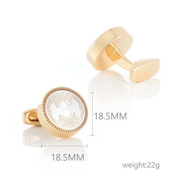 ⁦Round CD Accessories Enamel Cufflinks For Men⁩ - الصورة ⁦7⁩