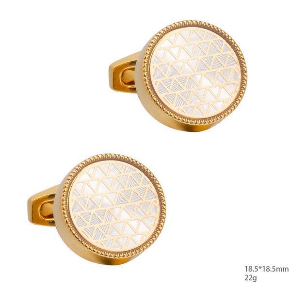 ⁦Round CD Accessories Enamel Cufflinks For Men⁩ - الصورة ⁦5⁩