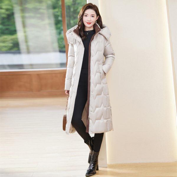 ⁦Down Cotton-padded Coat For Women Long Below The Knee⁩ - الصورة ⁦4⁩