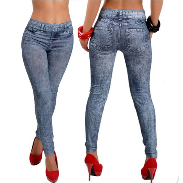 ⁦Women's Fashion Stretch Snowflake Bottoming Jeans⁩ - الصورة ⁦8⁩