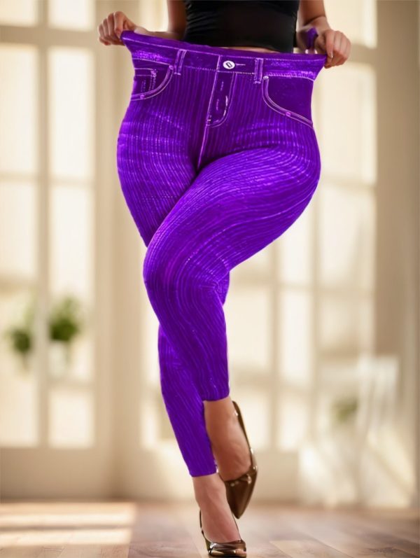 ⁦Ladies' Solid-colored Jeans⁩ - الصورة ⁦3⁩