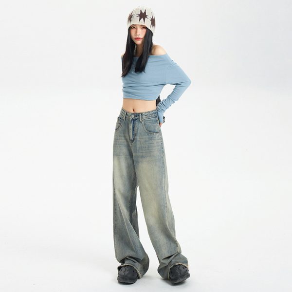 ⁦Fashion Personality American Worn Jeans Women⁩ - الصورة ⁦3⁩