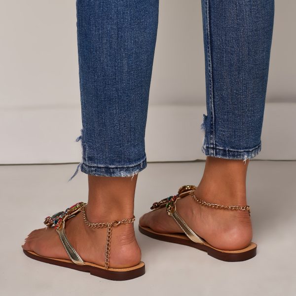 ⁦Slippers Flip Toe Rhinestone Flats⁩ - الصورة ⁦10⁩