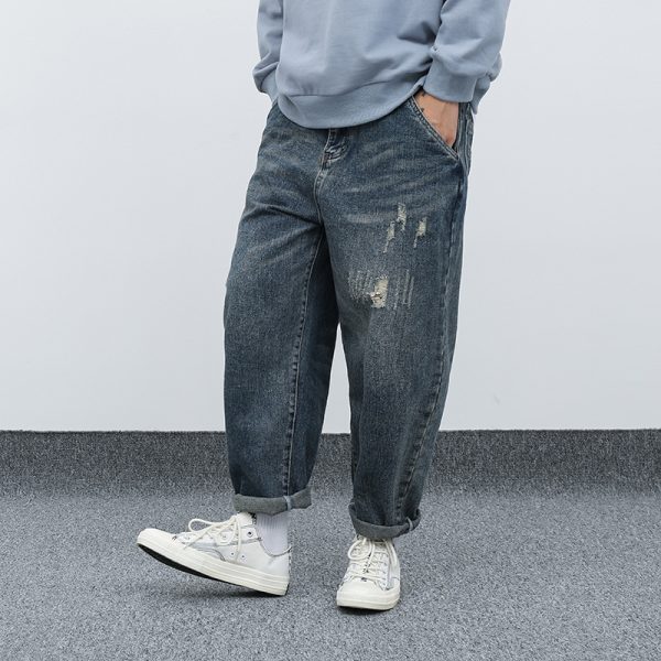 ⁦Fashion Retro Loose Harem Jeans Men⁩ - الصورة ⁦3⁩
