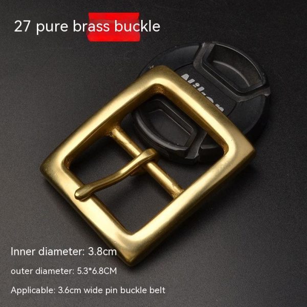 ⁦Casual Men Solid Brass Belt Buckle Accessories⁩ - الصورة ⁦8⁩