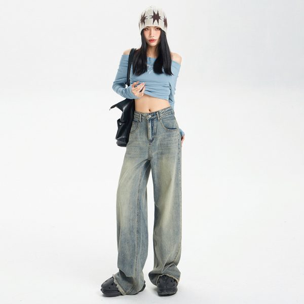 ⁦Fashion Personality American Worn Jeans Women⁩ - الصورة ⁦2⁩