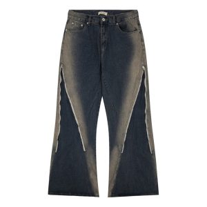Fashion Inkjet Zipper Jeans For Men