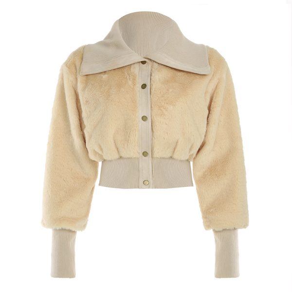 ⁦European And American Street Style Short Furry Coat⁩ - الصورة ⁦6⁩