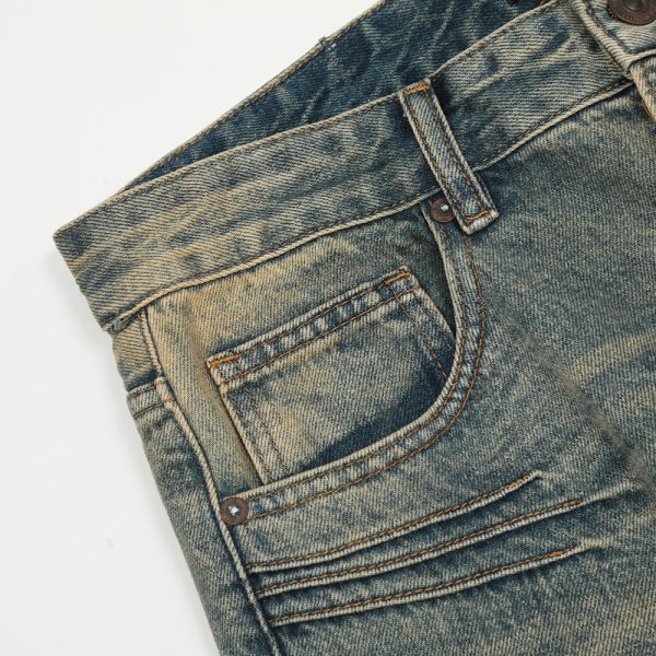 ⁦Fashion American Washed Yellow Jeans Men⁩ - الصورة ⁦3⁩