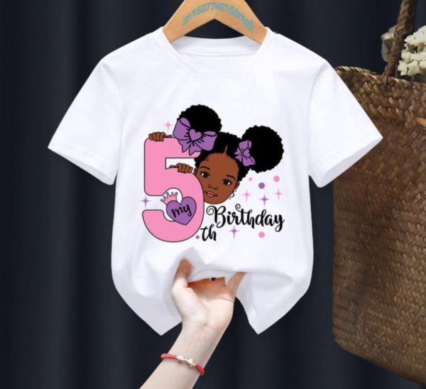 ⁦Princess Birthday Digital Printing Girl's T-shirts Children's Short Sleeve⁩ - الصورة ⁦10⁩