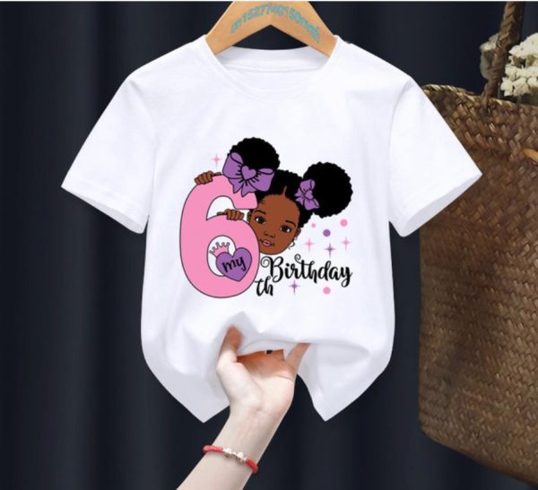 ⁦Princess Birthday Digital Printing Girl's T-shirts Children's Short Sleeve⁩ - الصورة ⁦6⁩