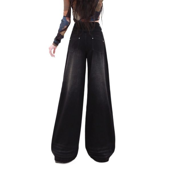 ⁦Retro Washed Straight Jeans For Women⁩ - الصورة ⁦3⁩