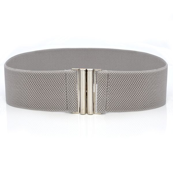 ⁦Elastic Elastic Silver Buckle Wide Belt Decorated Skirt Accessories⁩ - الصورة ⁦8⁩