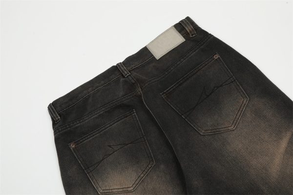 ⁦Creasing Distressed Dirty Jeans For Men⁩ - الصورة ⁦10⁩