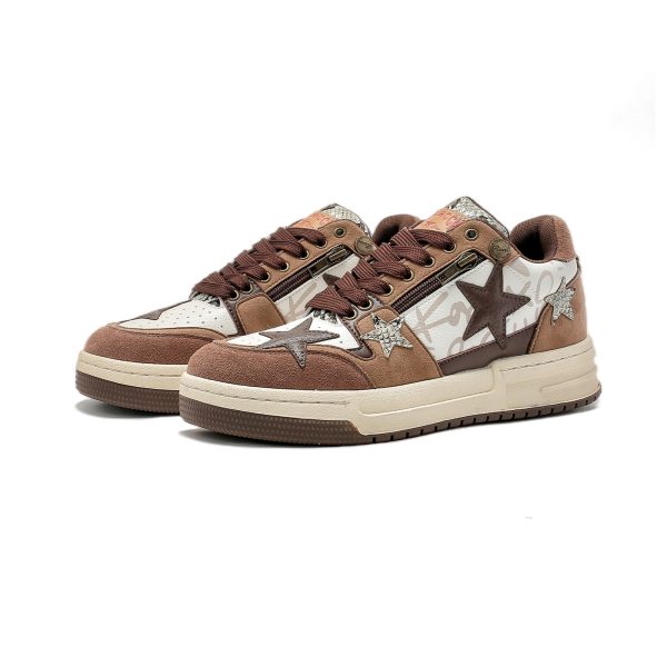⁦Brown Star Retro Board Shoes For Men⁩ - الصورة ⁦4⁩