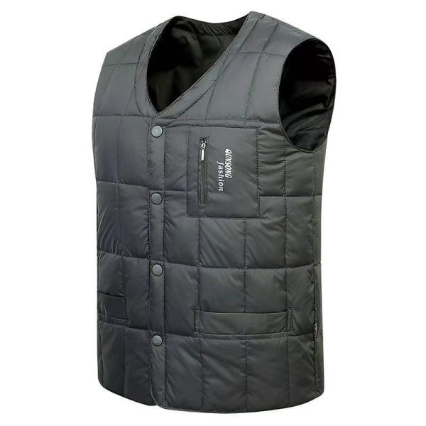 ⁦Men's Down Vest Plus-sized Duck Down Vest Warm Autumn And Winter⁩ - الصورة ⁦2⁩