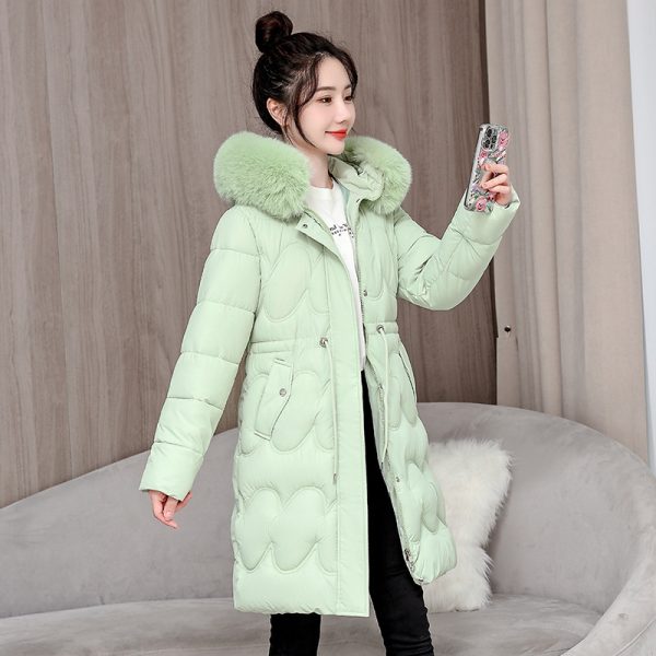 ⁦Women's Waist Slimming Fur Collar Cotton Coat⁩ - الصورة ⁦3⁩