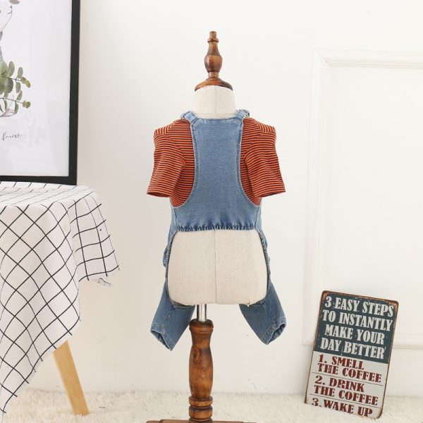 ⁦Jeans Dog Clothes Four-legged Clothes Pet Clothes Teddy Bichon Dog Clothes⁩ - الصورة ⁦2⁩