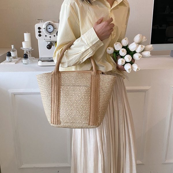 ⁦Women's Simple Fashion Versatile Handbag Straw⁩ - الصورة ⁦2⁩