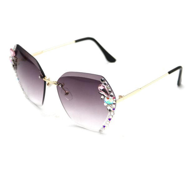 ⁦Women's Rhinestone Frameless Sunglasses⁩ - الصورة ⁦3⁩