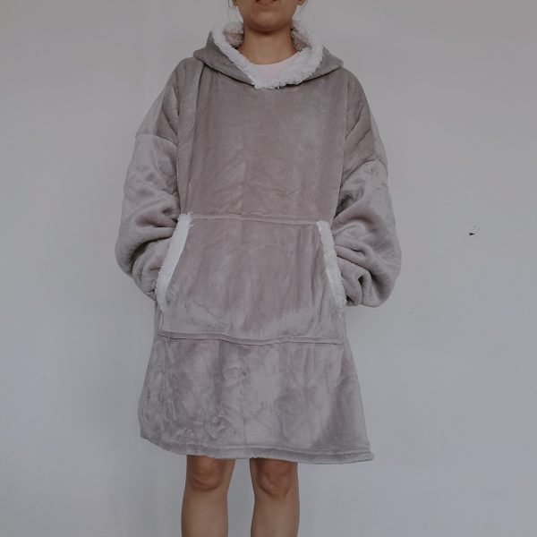 ⁦Flannel Lazy Fleece-lined Thickened Double Layer Composite Pullovers Home Wear⁩ - الصورة ⁦7⁩