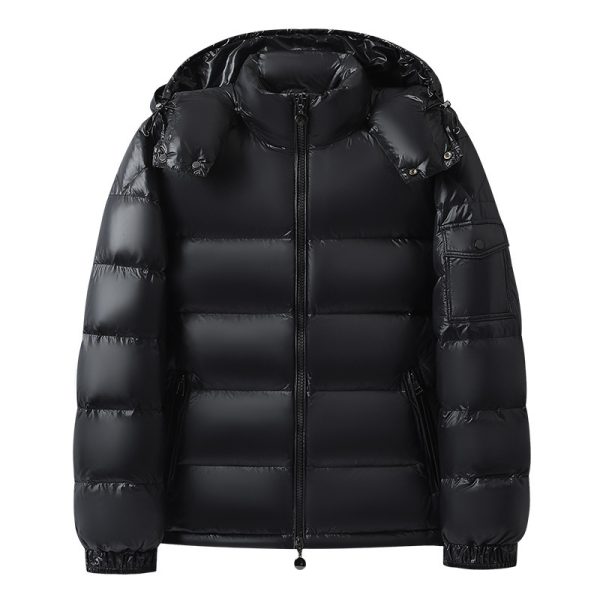 ⁦Warm Men's And Women's Glossy Hooded Jacket⁩ - الصورة ⁦8⁩