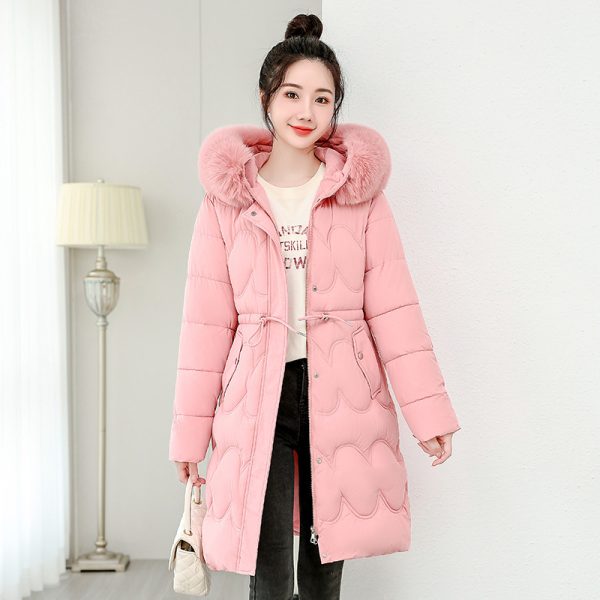 ⁦Women's Waist Slimming Fur Collar Cotton Coat⁩ - الصورة ⁦4⁩